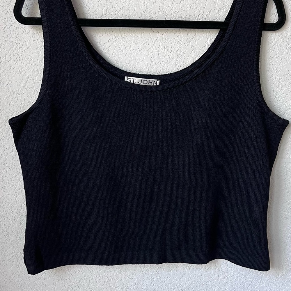 St. John Black Women's Knit Tank Top Womens size Medium